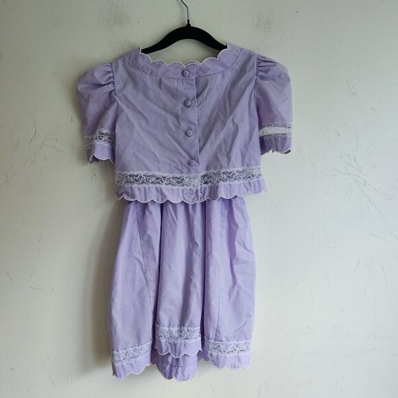 Vintage Alyssa Purple Dress & Matching Top Set Girls Size 7T - Picture 3 of 8